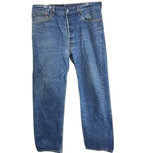 Levi's 501 Jeans Vintage 90s Button Fly 40x34 Actual 36x30 USA Blue Denim Cotton